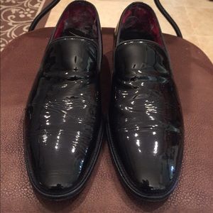 J&M Italian calf skin patent leather tuxedo shoes